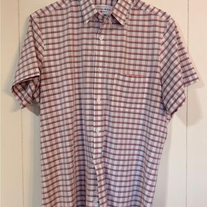 Mizzen+Main Red and White Plaid Casual Shirt